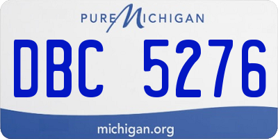 MI license plate DBC5276