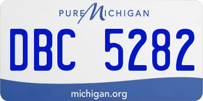 MI license plate DBC5282