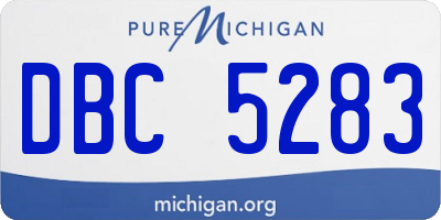 MI license plate DBC5283