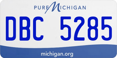 MI license plate DBC5285