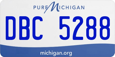 MI license plate DBC5288