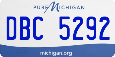 MI license plate DBC5292