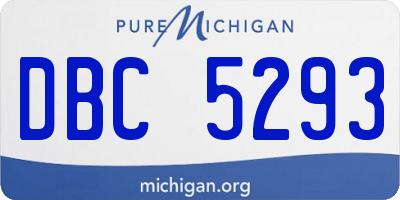 MI license plate DBC5293