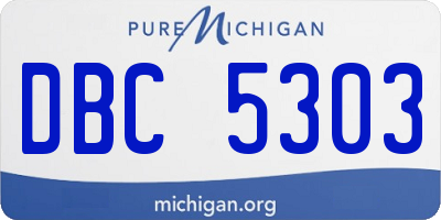 MI license plate DBC5303