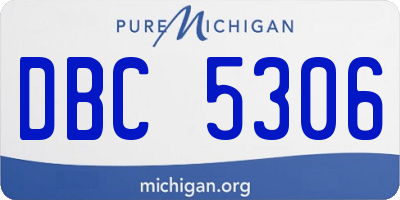 MI license plate DBC5306