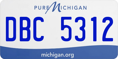 MI license plate DBC5312