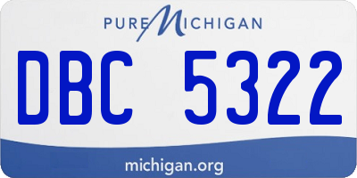 MI license plate DBC5322