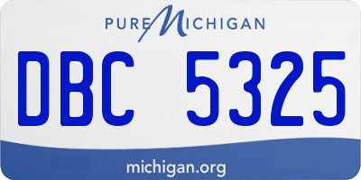 MI license plate DBC5325