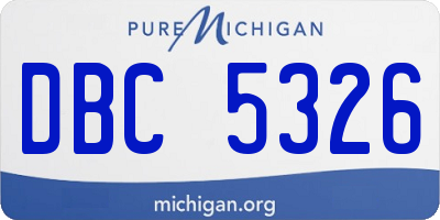 MI license plate DBC5326