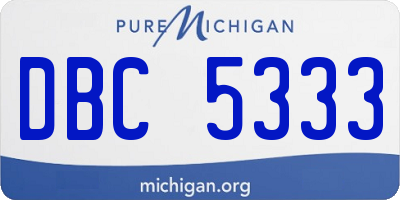 MI license plate DBC5333