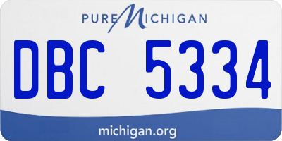 MI license plate DBC5334