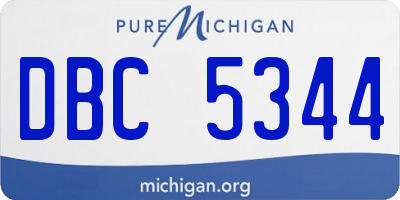 MI license plate DBC5344