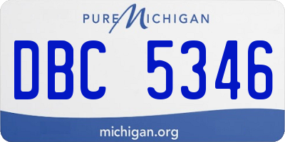 MI license plate DBC5346