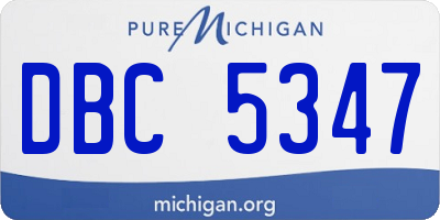 MI license plate DBC5347