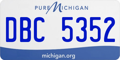 MI license plate DBC5352