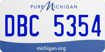 MI license plate DBC5354