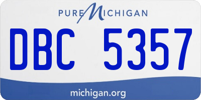MI license plate DBC5357