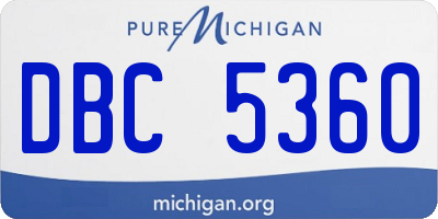 MI license plate DBC5360