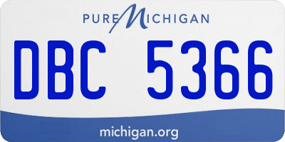MI license plate DBC5366