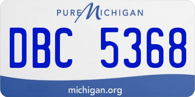 MI license plate DBC5368