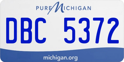 MI license plate DBC5372