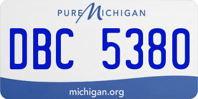 MI license plate DBC5380