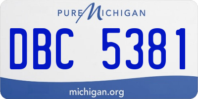 MI license plate DBC5381