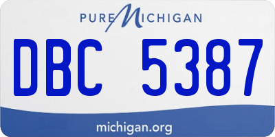 MI license plate DBC5387