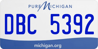 MI license plate DBC5392