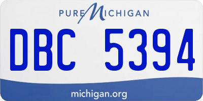 MI license plate DBC5394
