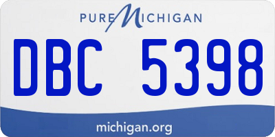 MI license plate DBC5398