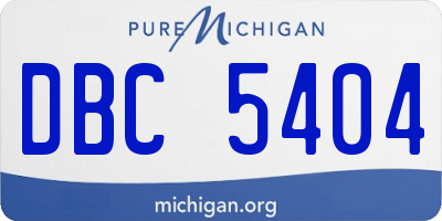 MI license plate DBC5404