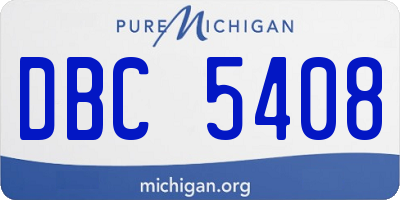 MI license plate DBC5408
