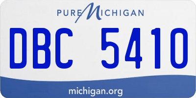MI license plate DBC5410