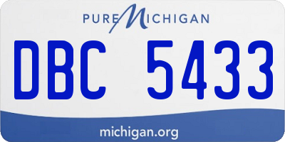 MI license plate DBC5433