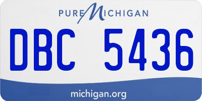 MI license plate DBC5436