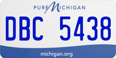 MI license plate DBC5438