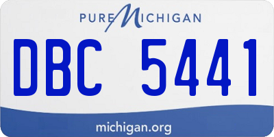 MI license plate DBC5441