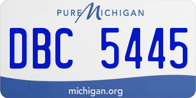 MI license plate DBC5445
