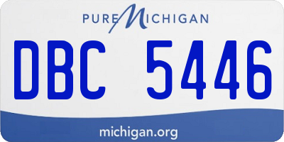 MI license plate DBC5446