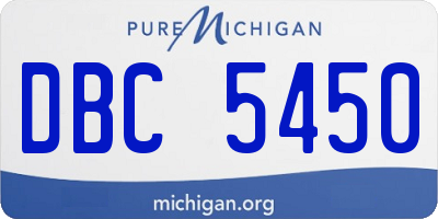 MI license plate DBC5450
