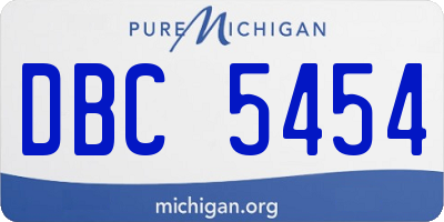 MI license plate DBC5454