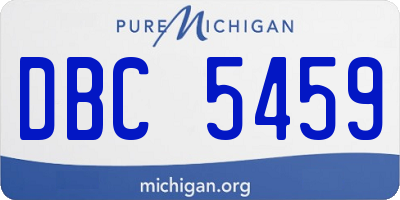 MI license plate DBC5459