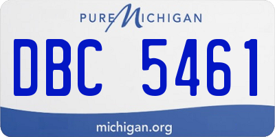 MI license plate DBC5461