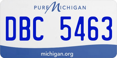 MI license plate DBC5463