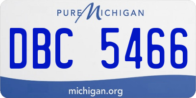 MI license plate DBC5466