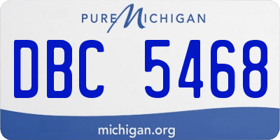 MI license plate DBC5468