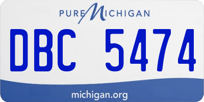MI license plate DBC5474