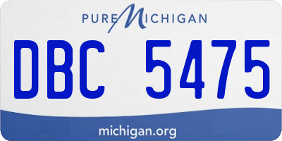MI license plate DBC5475