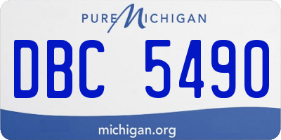MI license plate DBC5490